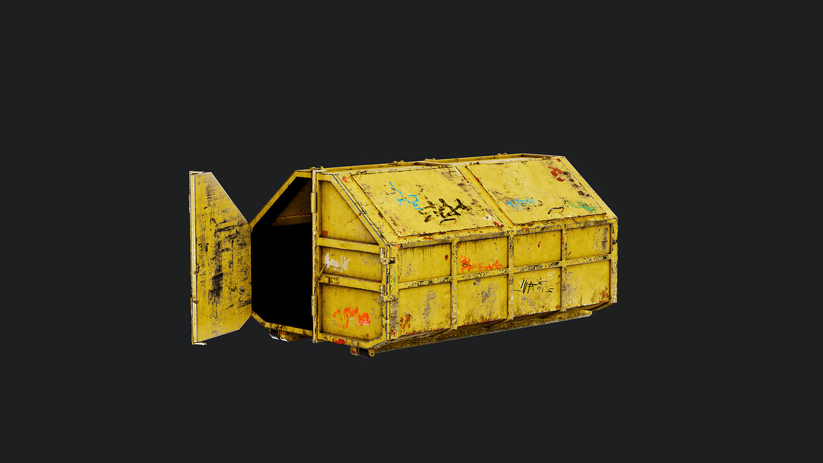Dumpster/Metallic Outdoors Trashcan