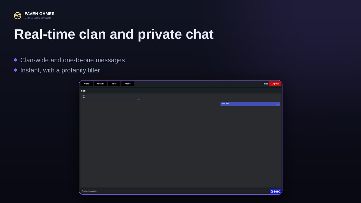 Clan & Guild System with Real-time Chat