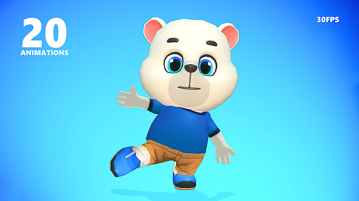 Polar Bear Lowpoly Animated