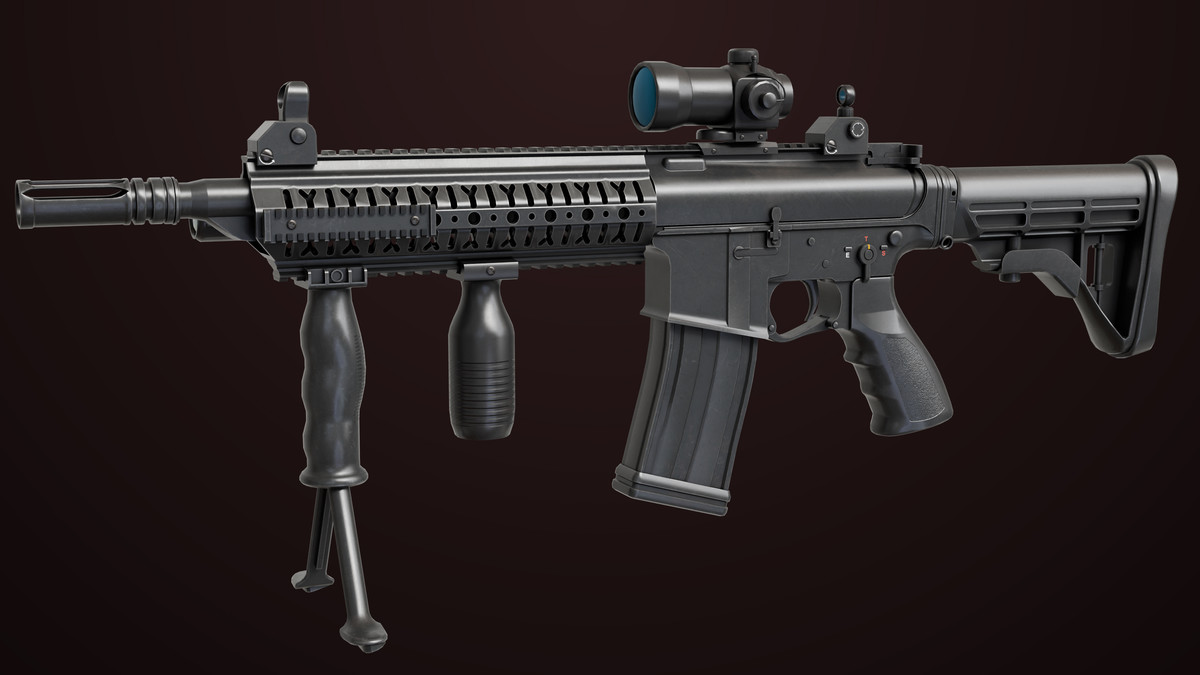 Machine Gun 17 Black URP HDRP Textures