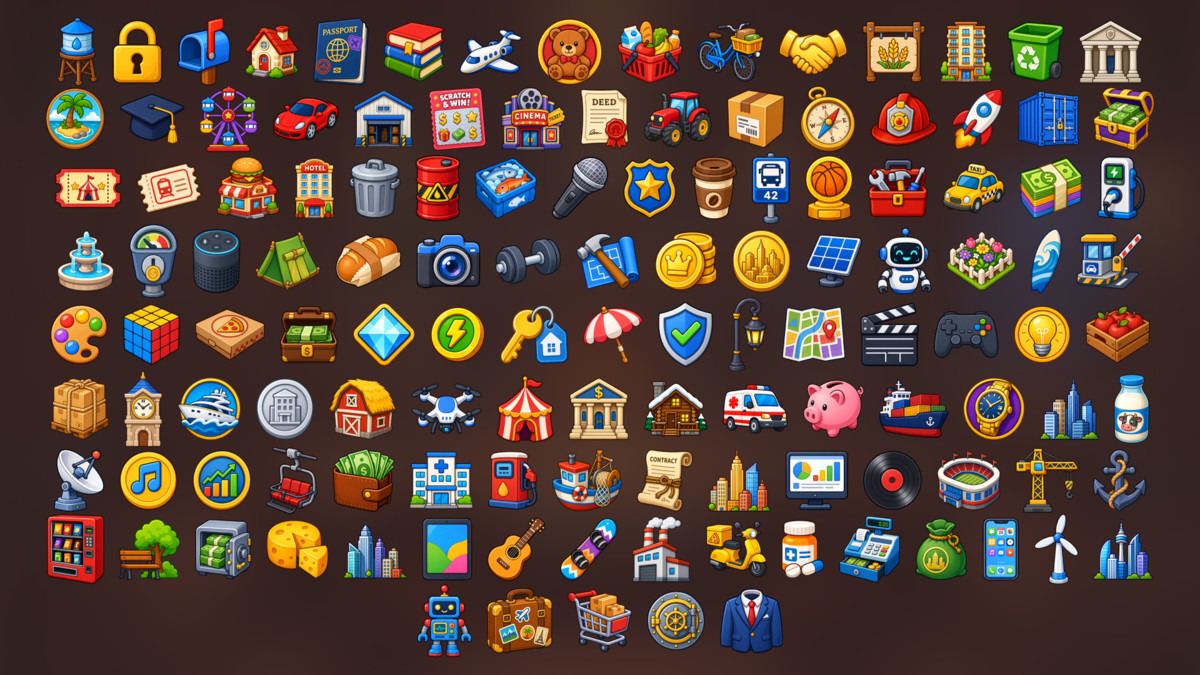 City Building Business Services Transport Economy Icons Pack