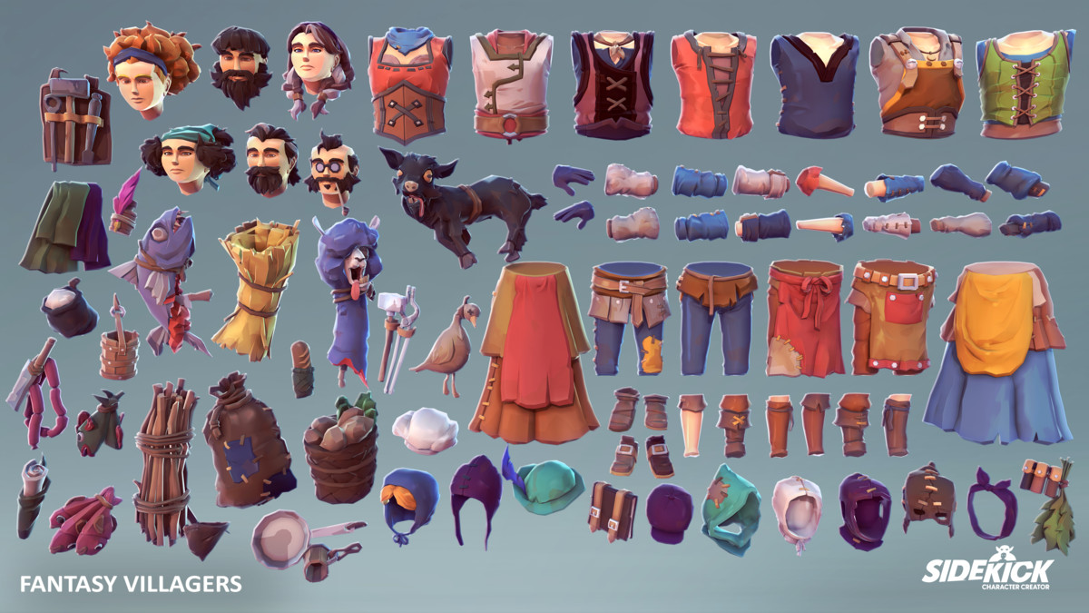 Fantasy Villagers – Sidekick Modular Characters by Synty