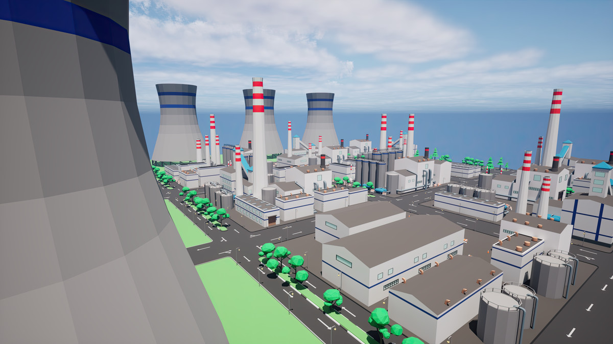 Modular Low Poly Factory [Desktop & Mobile]