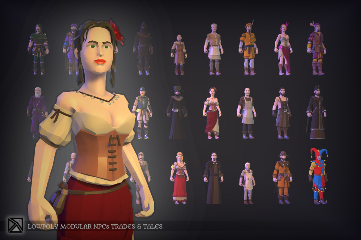 Lowpoly NPCs Bundle MEDIEVAL FANTASY SERIES