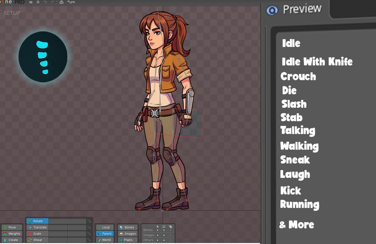 Lyra 2D Animated Spine Character (Human Series)
