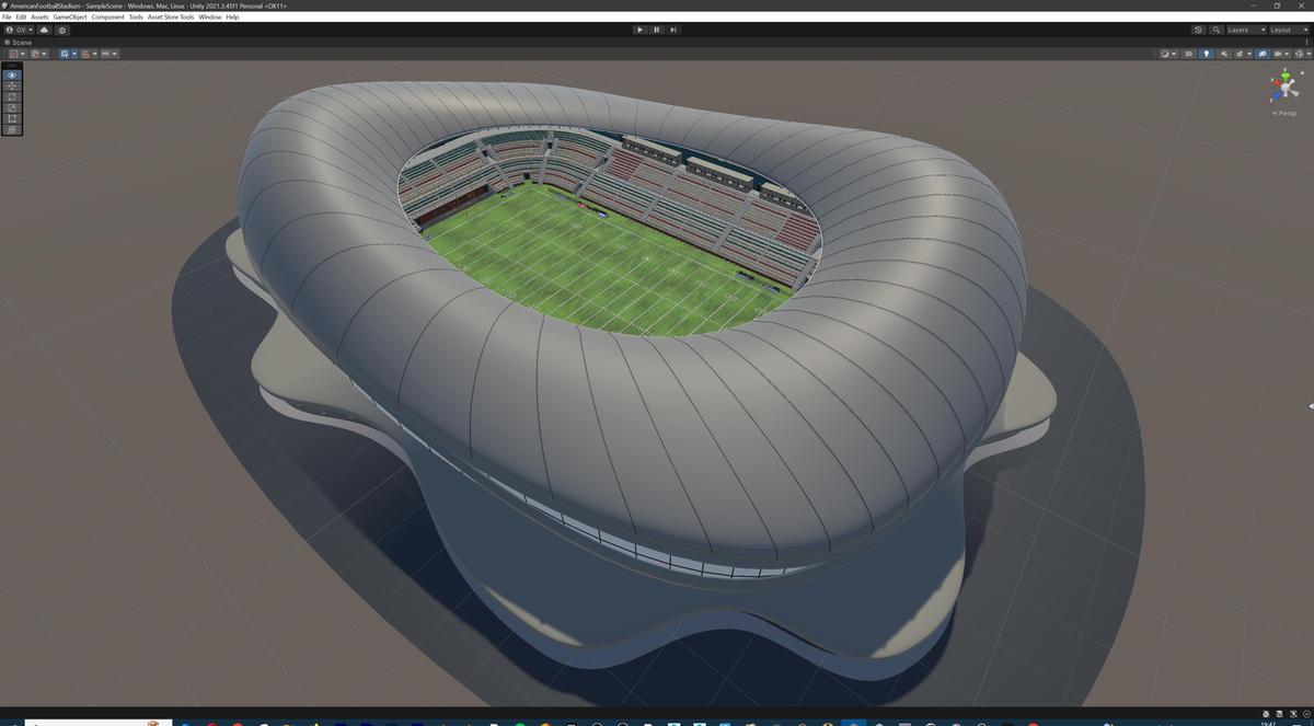 Modular American Football Stadium 3d Environment - Exterior, Interior, Props