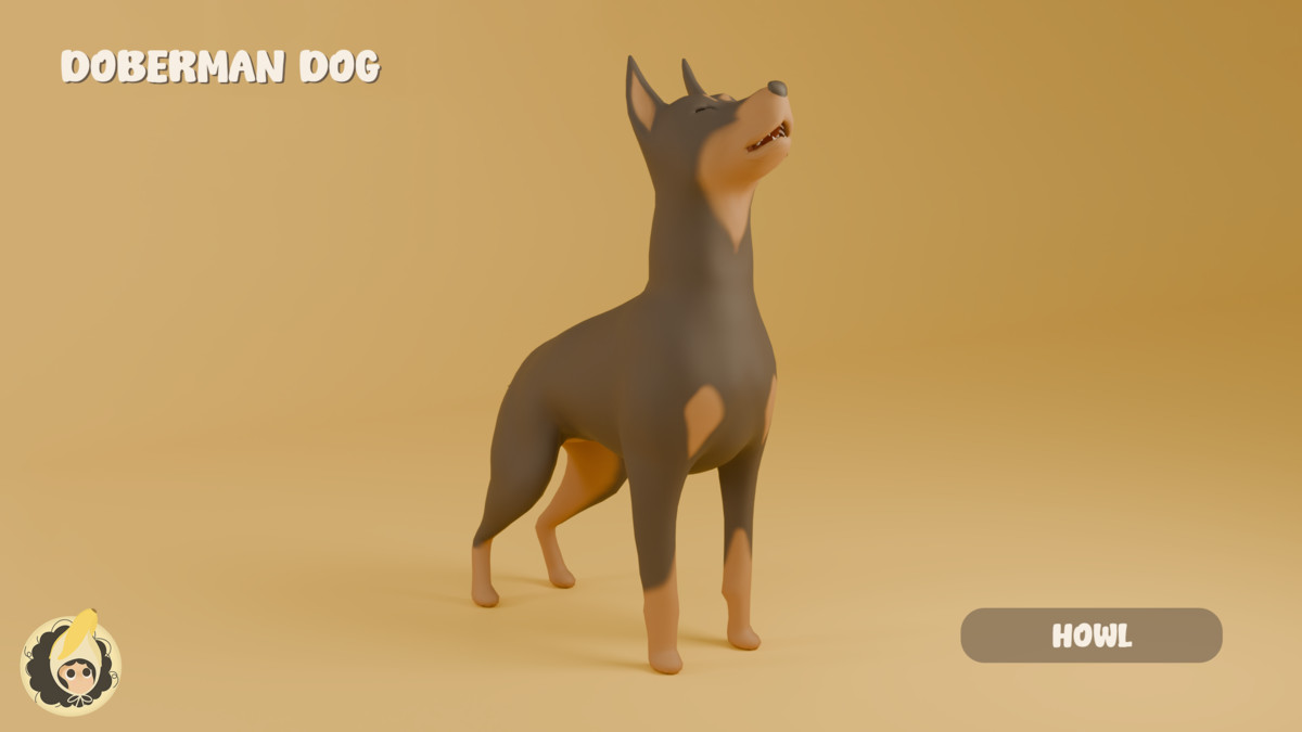 Animated Doberman Dog