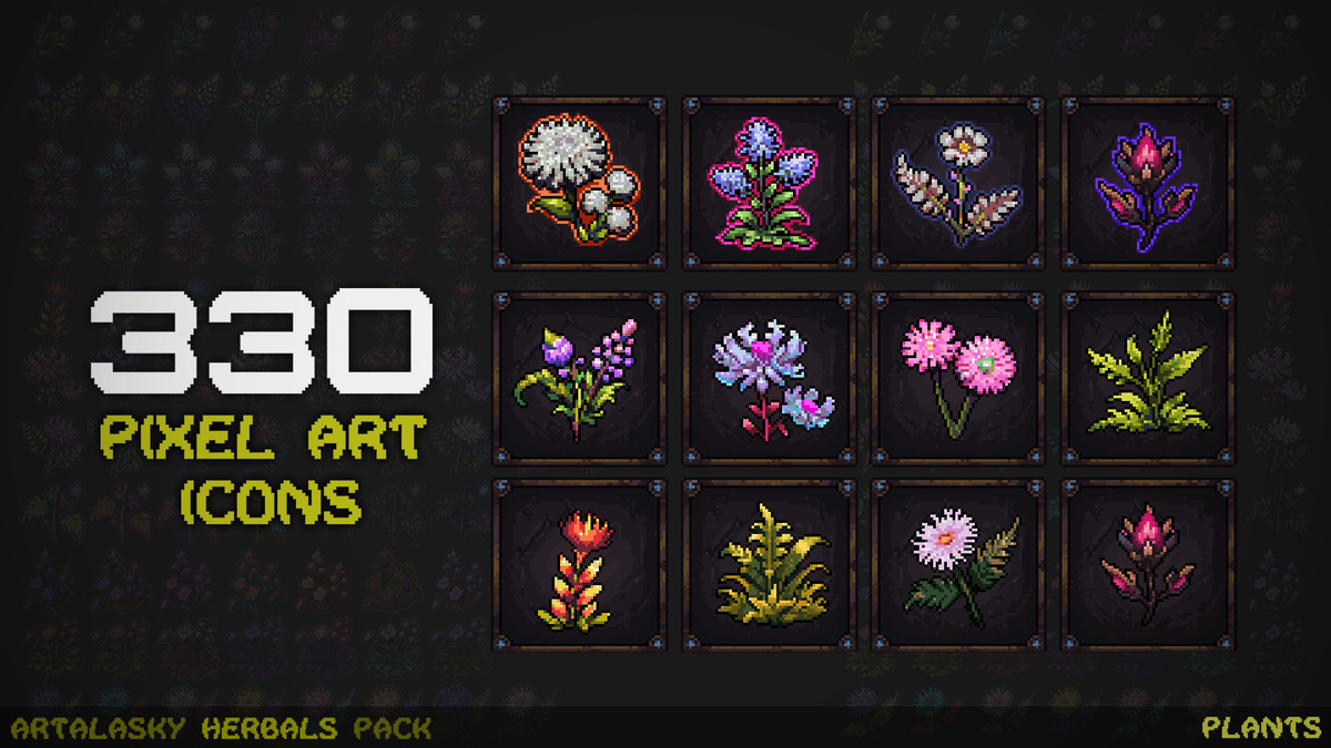 Pixel Herbal Inventory Icons Pack