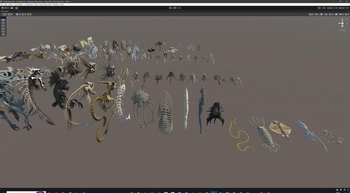 Fish and Underwater Creatures Skeleton Collection – Marine Bone 3D Asset Pack