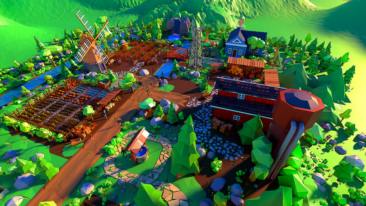 Low Poly Farm. HappyLifeville