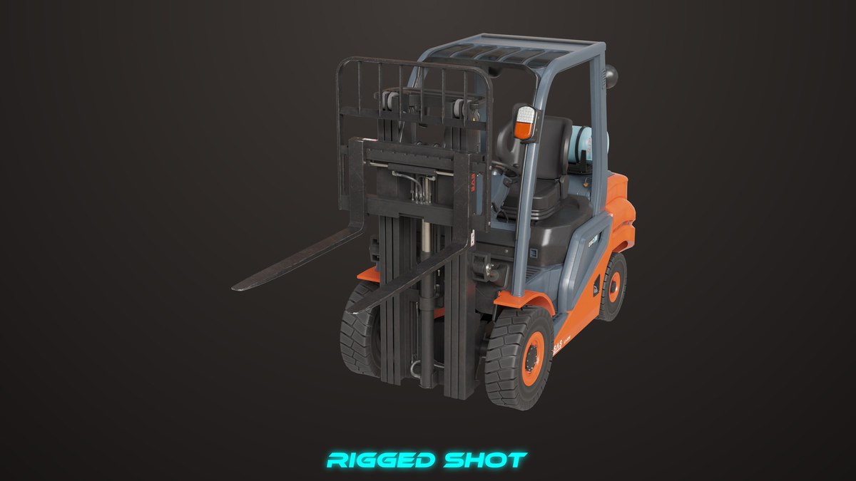 Forklift Truck 02 Orange URP HDRP Textures