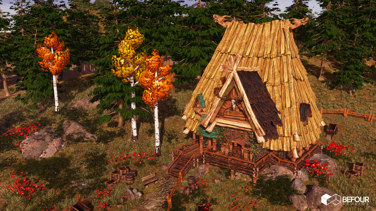 Fantasy Slavic Hut Environment (Stylized, House, Medieval )