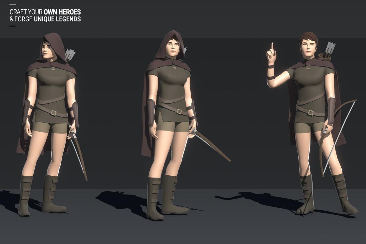 Polyquest Heroes: Warrior I Huntress