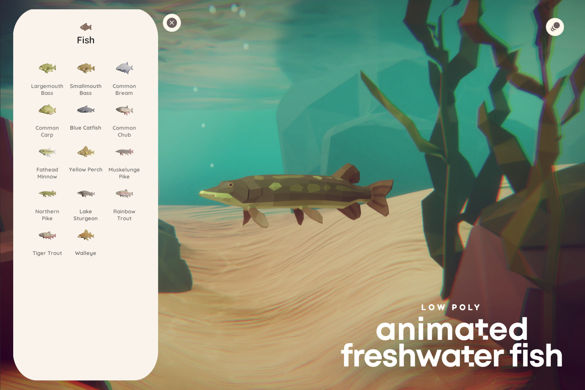 Low Poly Animated Freshwater Fish