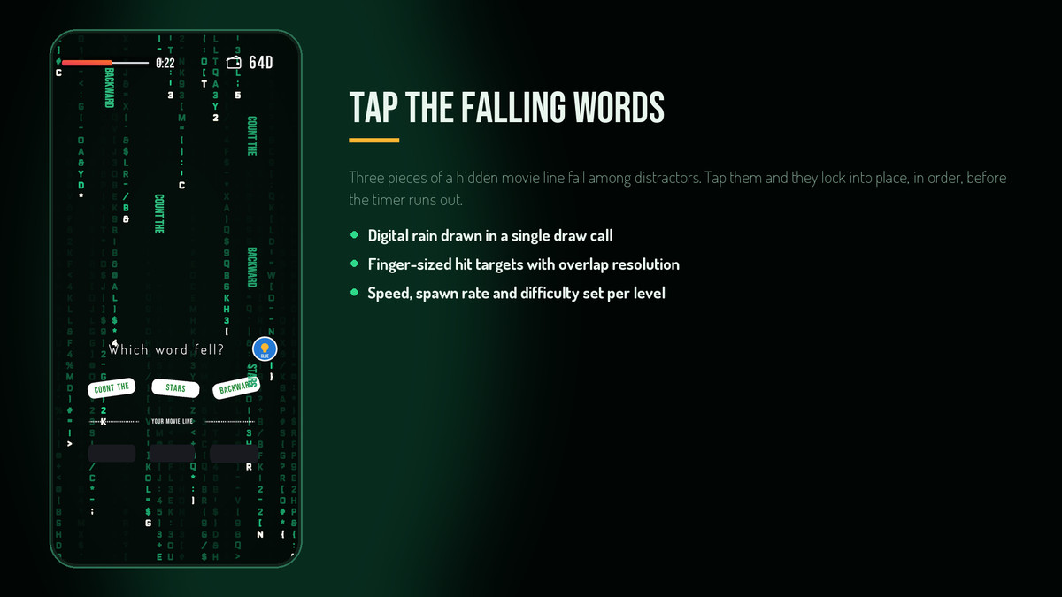 Digital Rain - Word Game Template