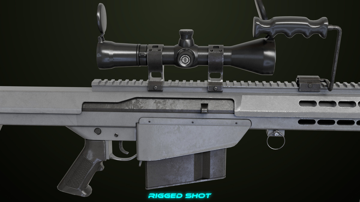 Sniper Rifle 02 Black and Sandal Single Map URP HDRP