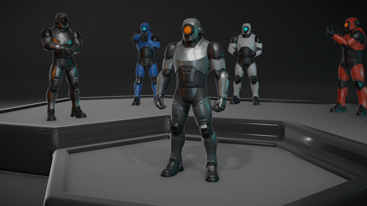 Sci-Fi Robot Character Pack | 4 Humanoid Units | Customizable