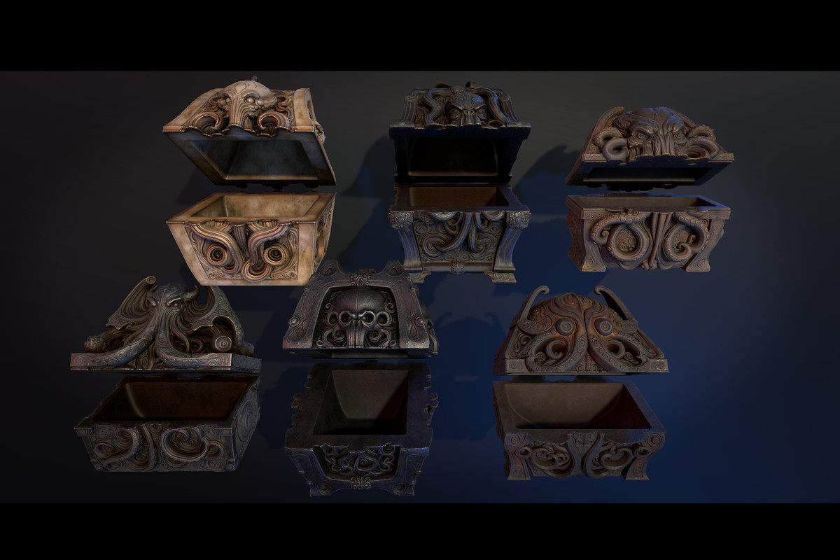 6 Treasure Chests - Eldritch Themed - Dark Fantasy