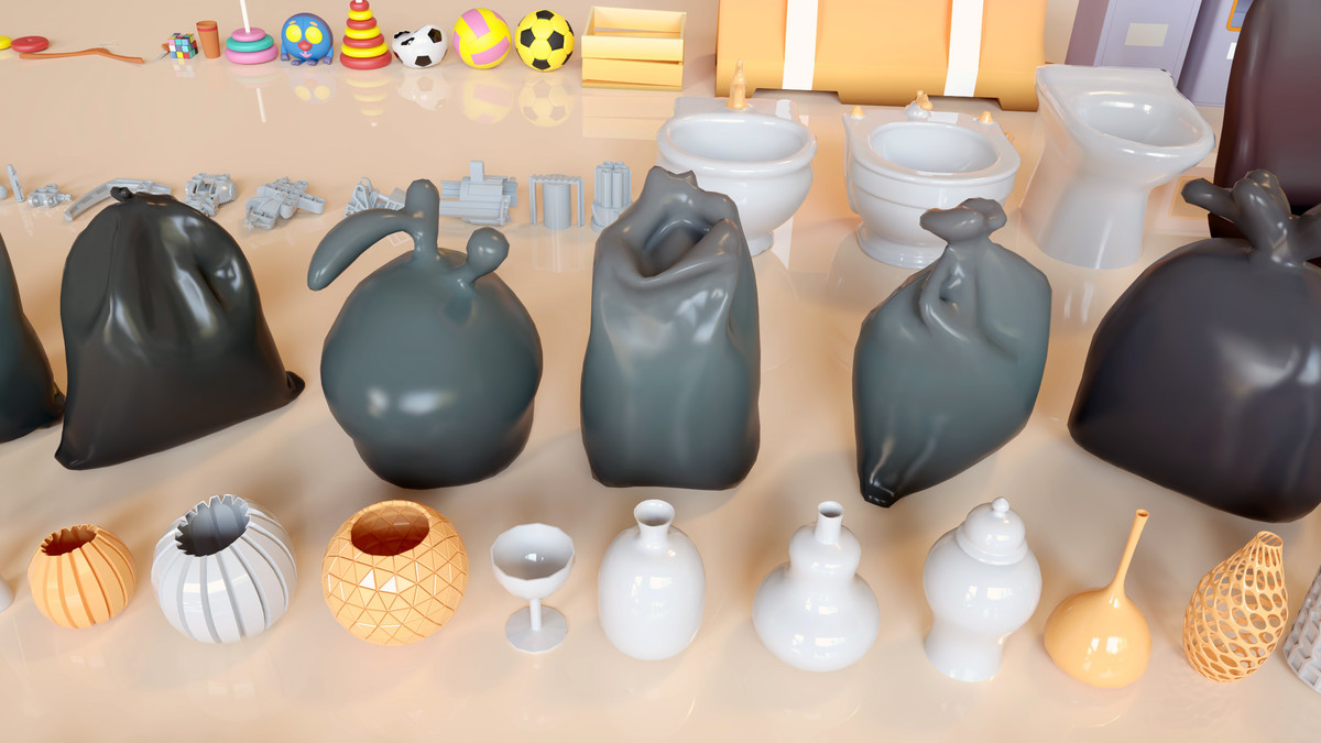 Lowpoly Stylized Street Garbage, Junk, Trash and Waste Set - 328 gameready props