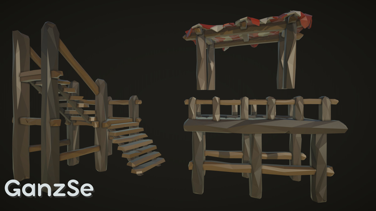 GanzSe Archery Range - Modular Low Poly Environment