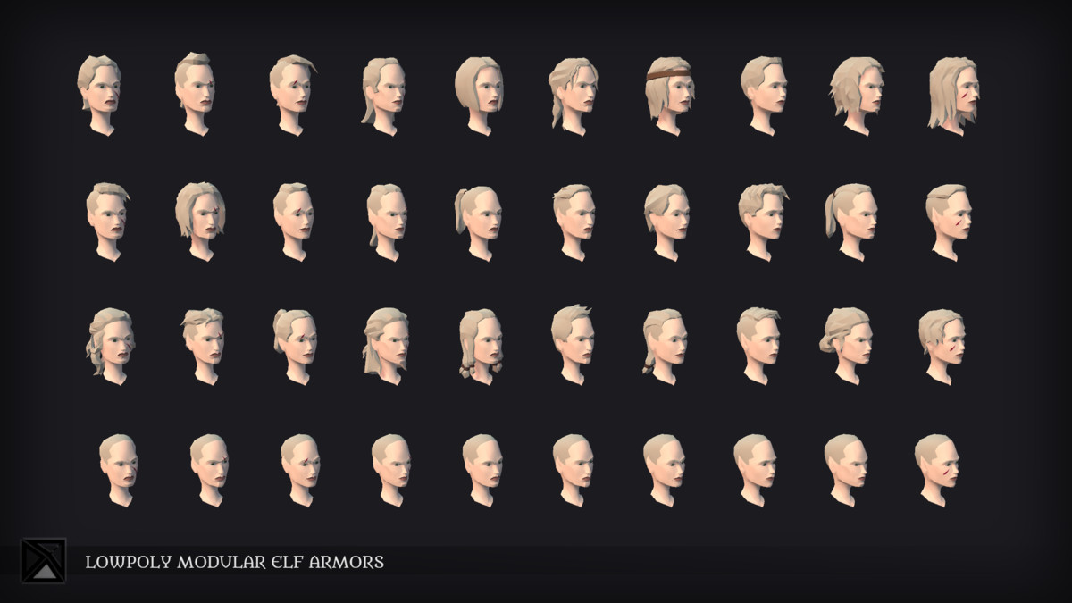 Lowpoly Elves Modular Armors - MEDIEVAL FANTASY SERIES