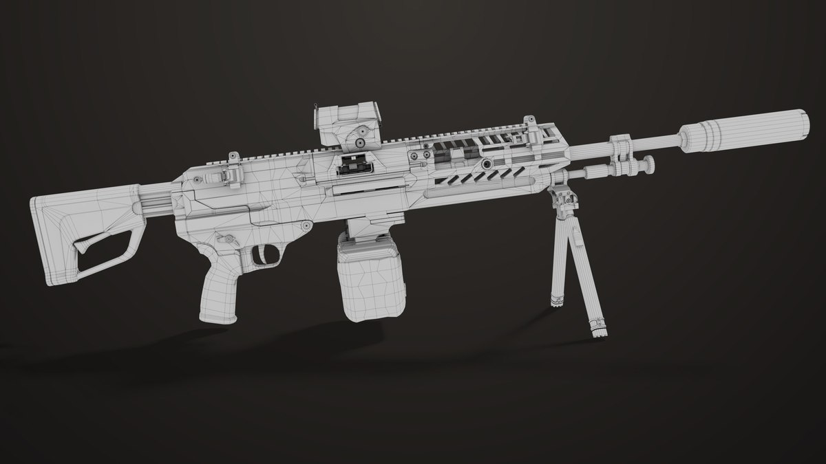 Machine Gun 14 Brown URP HDRP Textures