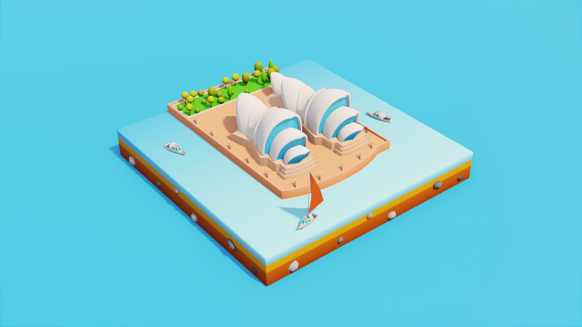 Low Poly Asia & Oceania LandMarks by IGS