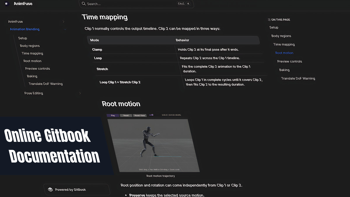 AnimFuse – Animation Blending, Pose Editing and Baking