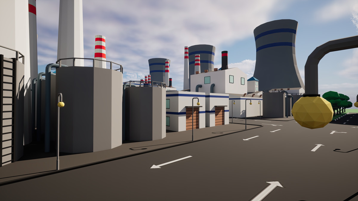 Modular Low Poly Factory [Desktop & Mobile]