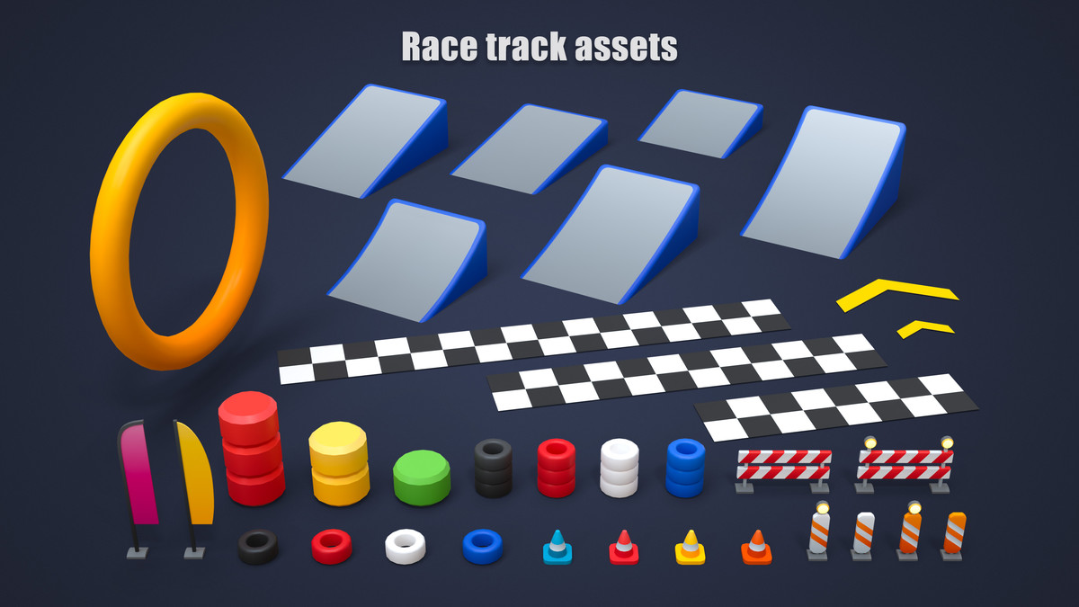 Modular Racing Cars - Low Poly 3D Models