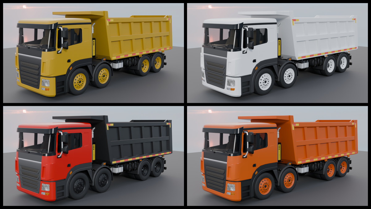 Animated Tipper Dump Truck – Game Ready Construction Vehicle with Interior | PBR
