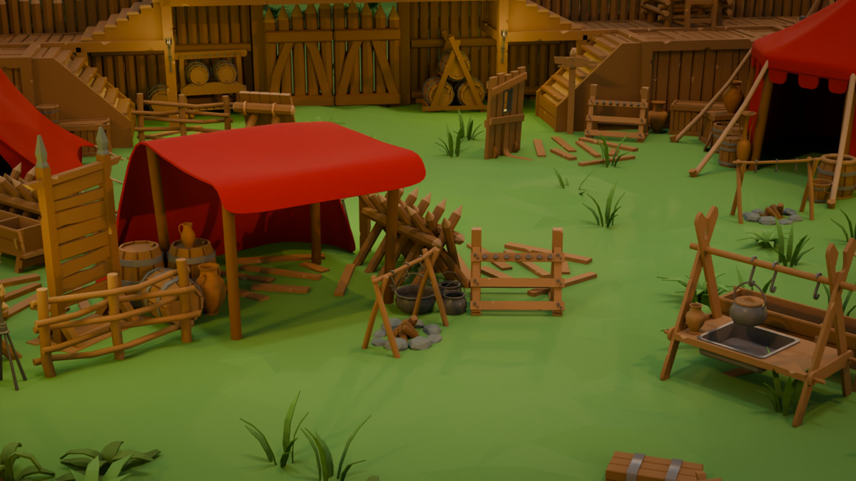Modular Low Poly Medieval - Fort Kit