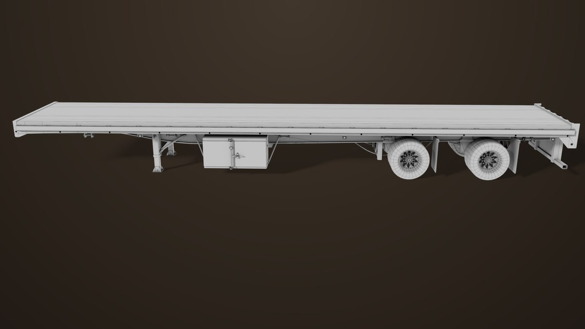Flat Bed Trailer 05 Heavy Truck URP HDRP Textures