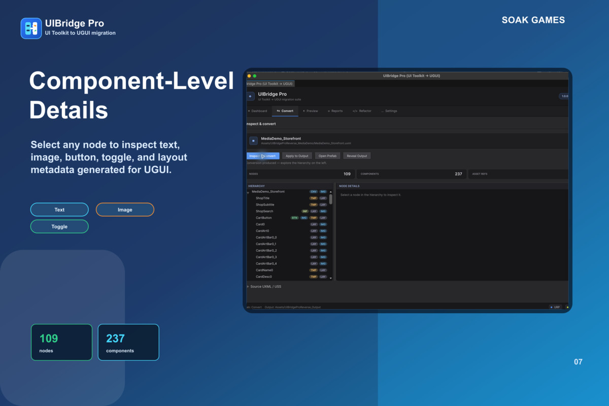 UIBridge Pro — UI Toolkit to UGUI Migrator