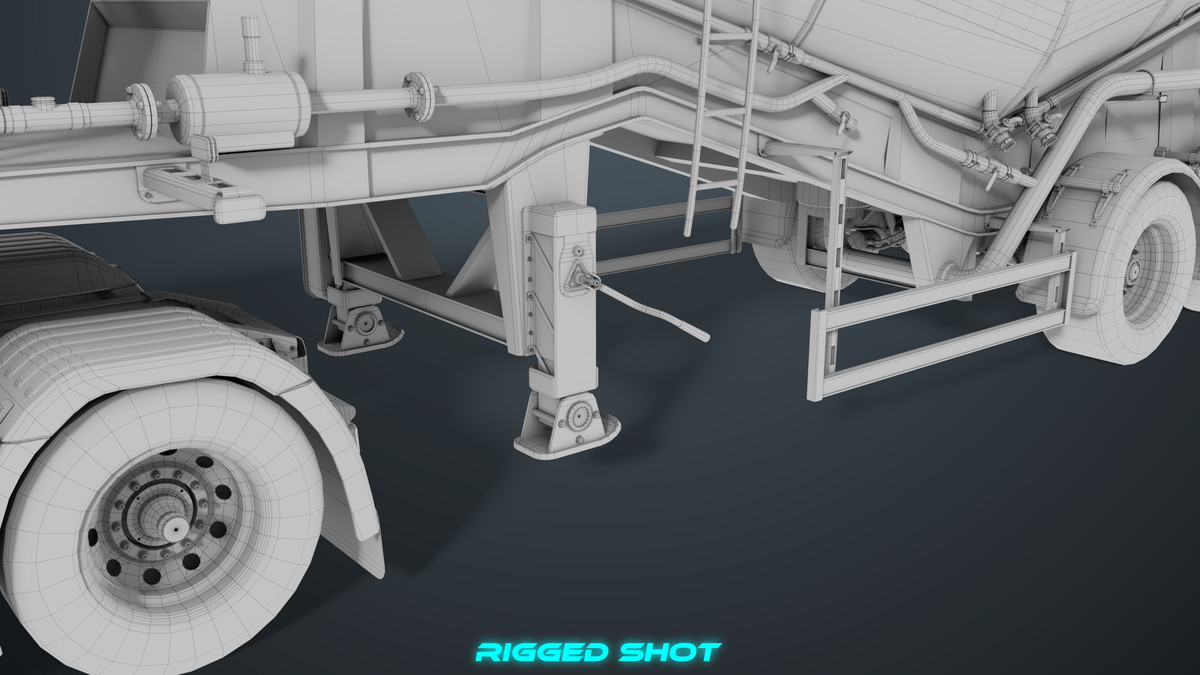 Chassis06 Cement Trailer 01 White URP HDRP Textures