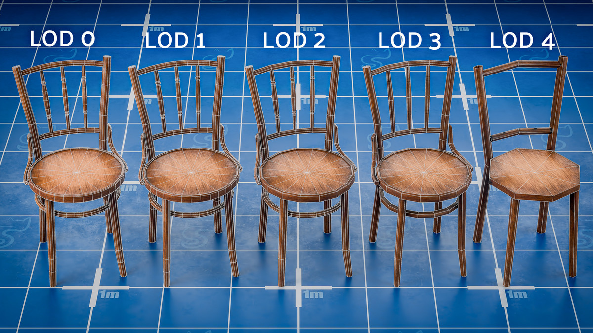 Kitchen Wooden Furniture - Game Ready Props Pack