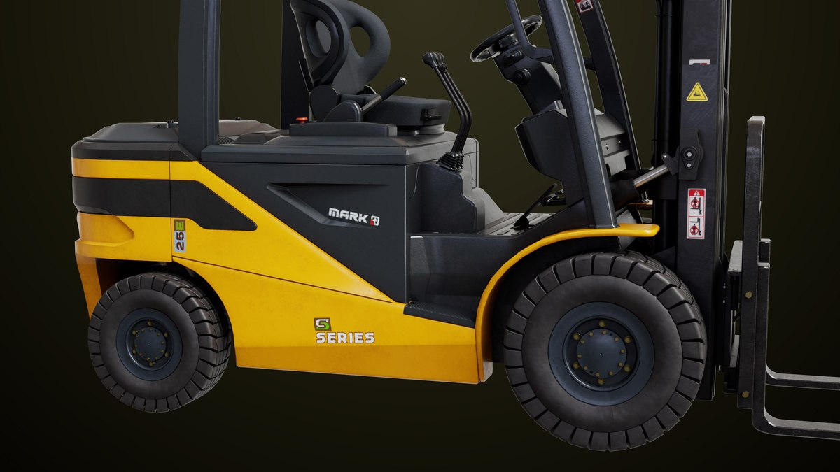 Forklift Trucks and Pallet Yellow Collection URP HDRP Textures