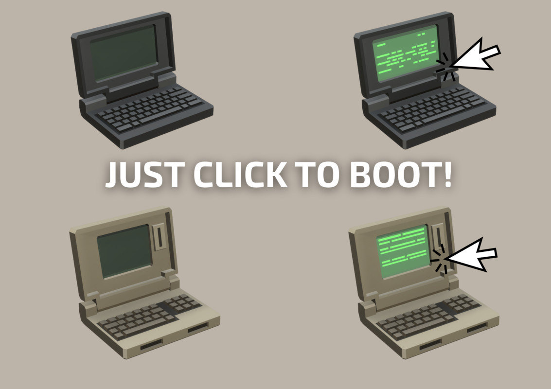 Low Poly Sci-Fi Laptop Pack (5 Models) - Retro Interactive Assets
