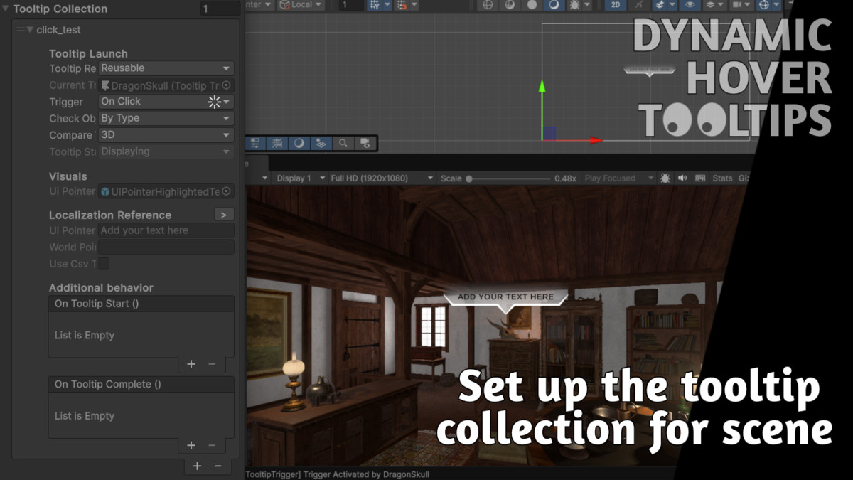 Dynamic Hover Tooltips: set visuals to highlight UI, 2D, 3D objects