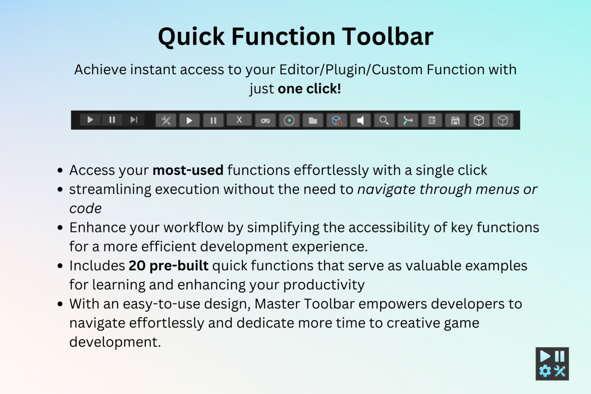 Master Toolbar: Quick Scene Switch & Quick Function