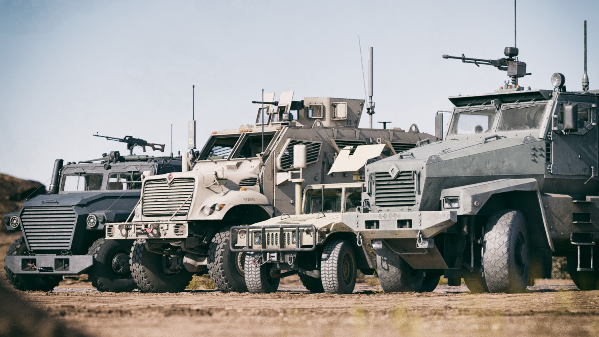 Rigged Military Cars Bundle 4pcs
