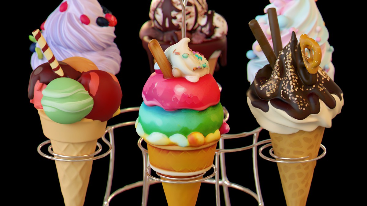 Delicious Ice Cream Collection – Colorful Dessert 3D Models