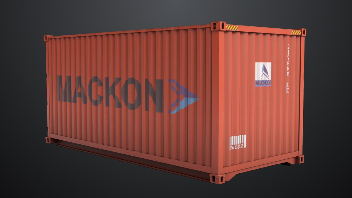 5 Cargo Container 20ft Single Mat URP HDRP Textures
