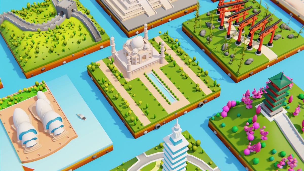 Low Poly Asia & Oceania LandMarks by IGS