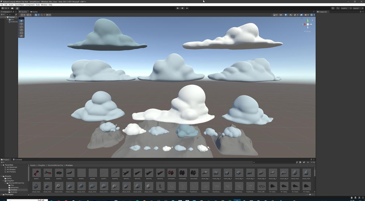 Stylized Lowpoly Winter City Asset Pack