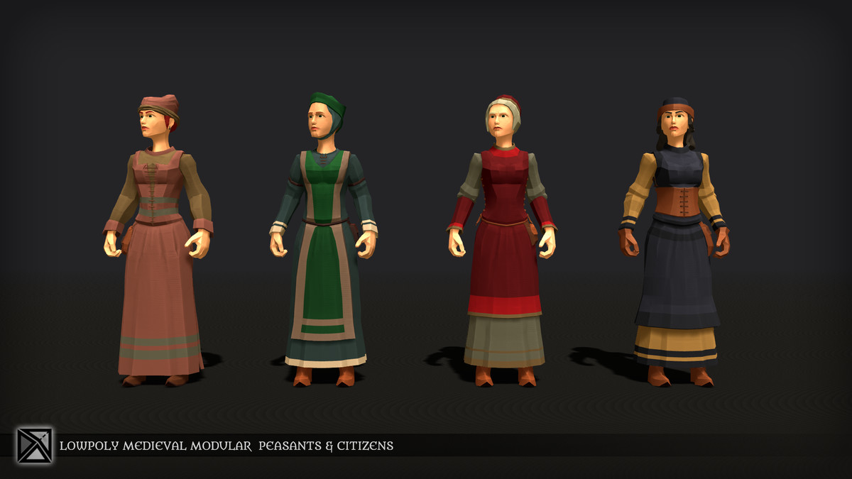 Lowpoly NPCs Bundle MEDIEVAL FANTASY SERIES