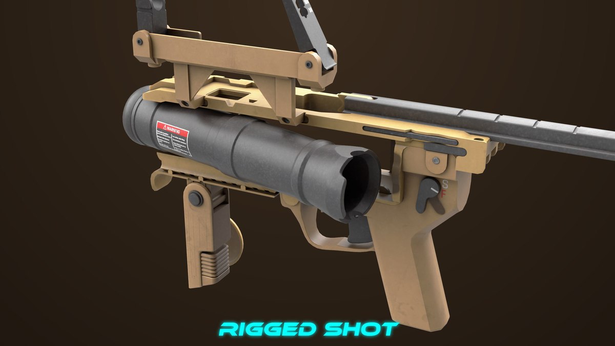 Grenade Launcher 04 Brown URP HDRP Textures