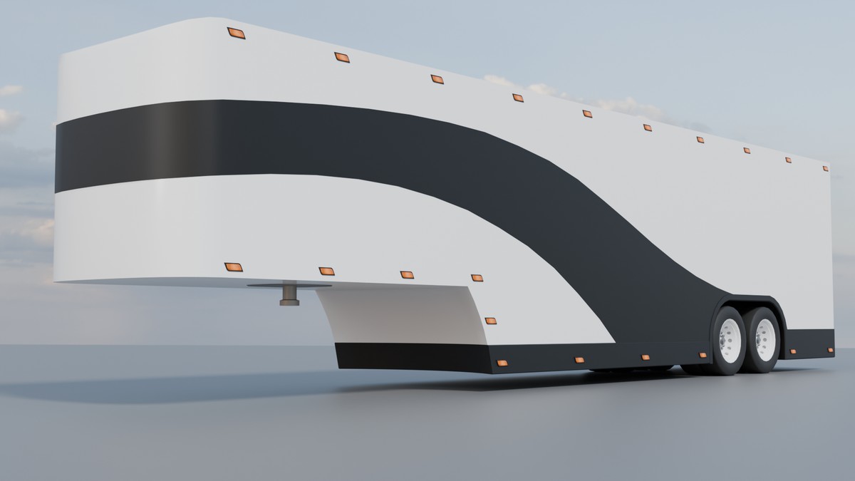 EV Semi Truck Vehicle Pack – Modular Trailer, With Interior & Openable Doors