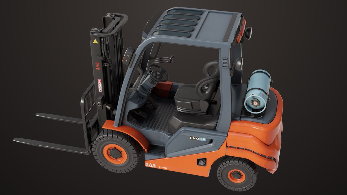 Forklift Truck 02 Orange URP HDRP Textures