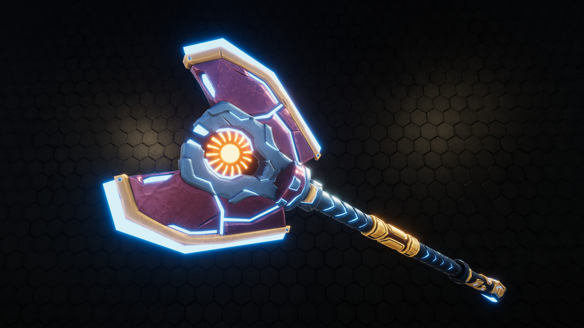 Axe fantasy sci-fi weapon with Effects
